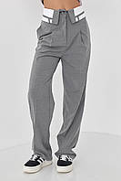 Жіночі штани-палаццо зі стрілками - сірий колір, XL