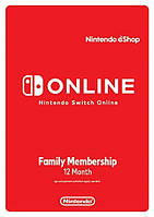 Підписка Nintendo Switch Online, 12 місяців Сімейна Family Membership США USA US (Код)