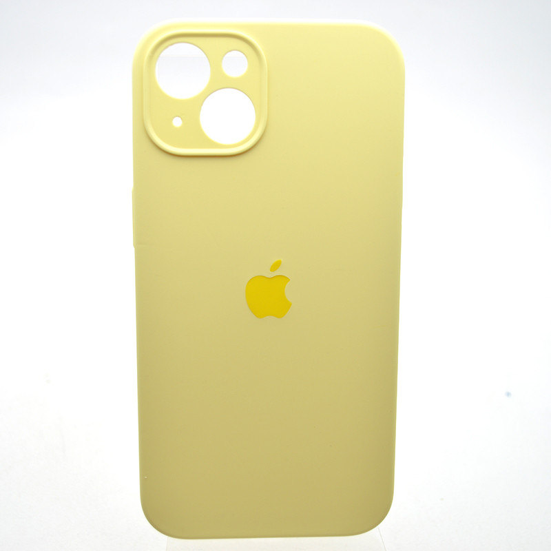 Силіконовий чохол накладка Silicon Case Full Camera для iPhone 15 Plus Milk Yellow, фото 1