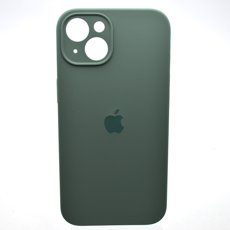 Силіконовий чохол накладка Silicon Case Full Camera для iPhone 15 Plus Pine Needle Green, фото 1