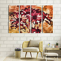 Картина на холсте KIL Art Бордовые живописные цветы 149x93 см (768-41)
