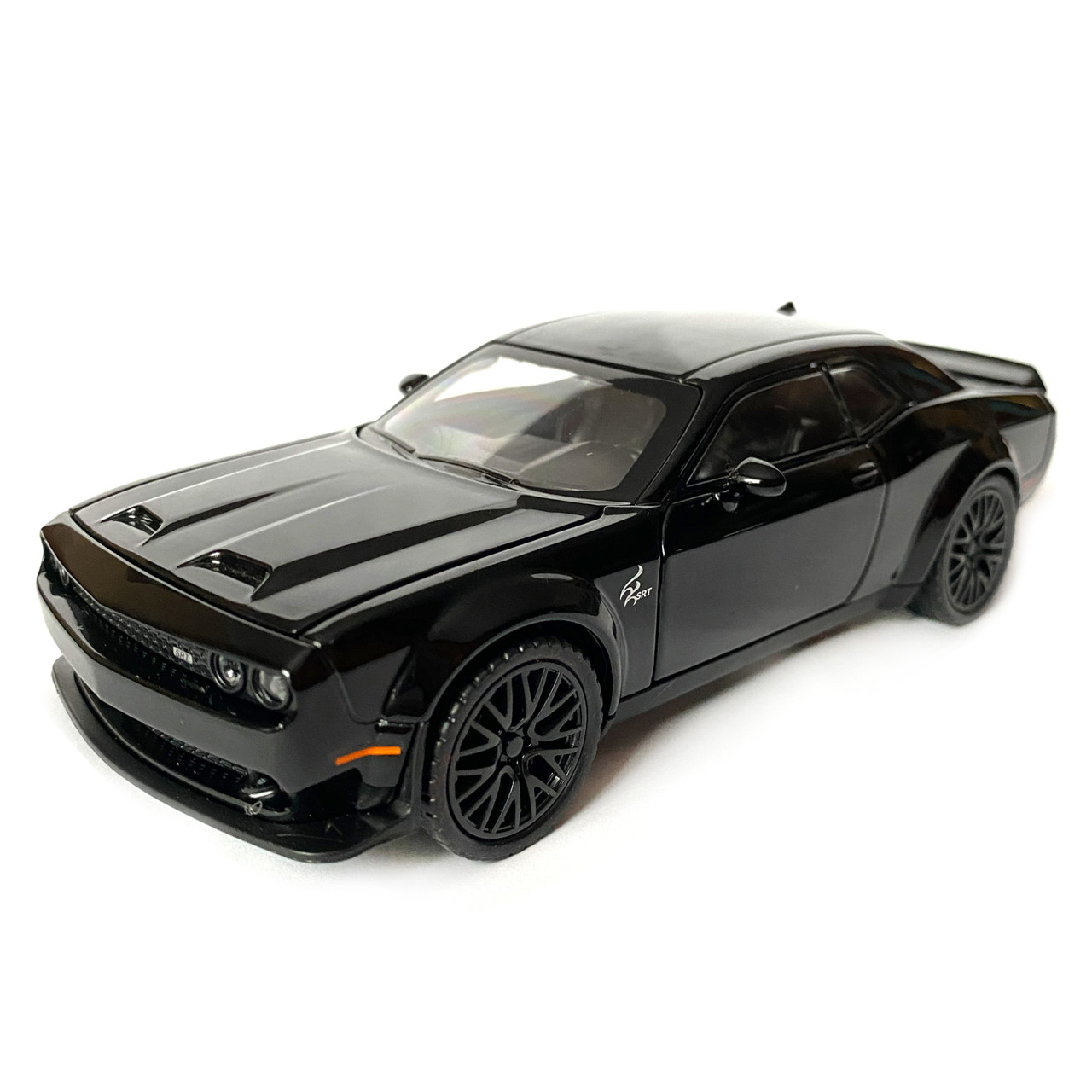 Игрушечная машинка металлическая Dodge Challenger SRT, Додж, черный, звук, свет, инерция, откр двери, - фото 2 - id-p2039435918