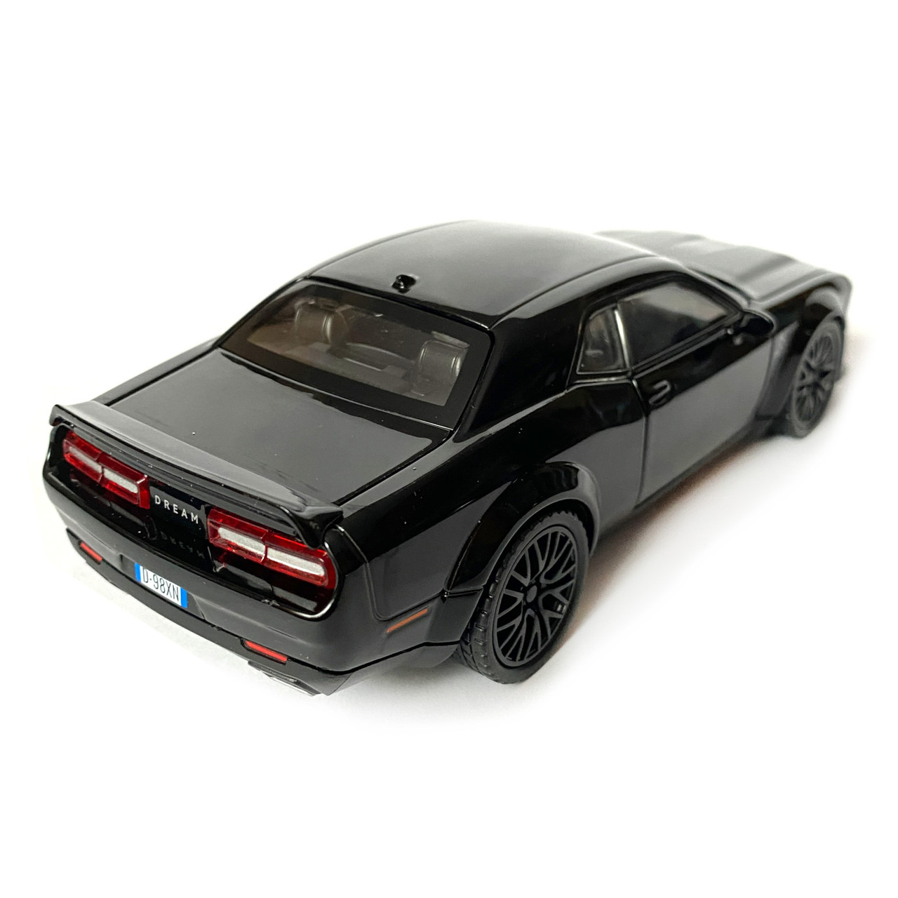 Игрушечная машинка металлическая Dodge Challenger SRT, Додж, черный, звук, свет, инерция, откр двери, - фото 5 - id-p2039435918