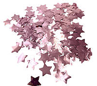 Фольгированные конфетти звёздочки розовое золото 15мм 50грамм