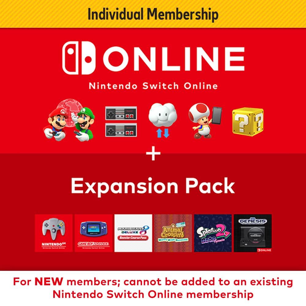 Підписка Nintendo Switch Online, 12 місяців Індивідуальна Individual Membership + Expansion Pack США USA US (Код)