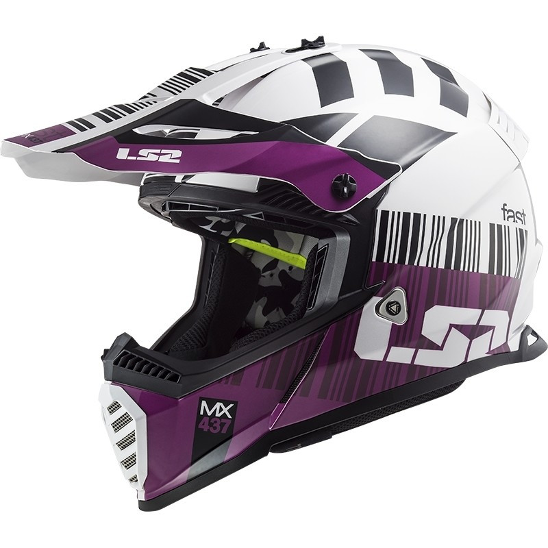 МОТОШОЛОМ ЕНДУРО LS2 MX437 FAST EVO XCODE КОЛІР WHITE VIOLET