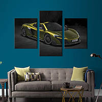 Картина из трех панелей KIL Art триптих Суперкар McLaren 675LT без крыши 141x90 см (1361-32)
