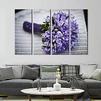 Картина на холсте KIL Art Свадебный фиолетовый букет фрезий 149x93 см (783-41)