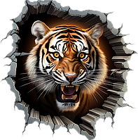 Наклейка на мотоцикл або авто: 3D-григ, крутий дизайн, 80*80 см. Плівка Оракал.