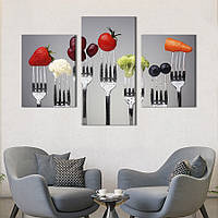 Картина на полотні KIL Art для інтер'єру у вітальню Сім корисних ягід і овочів 141x90 см (282-32)