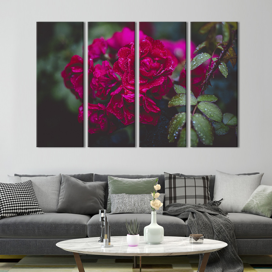 Картина на полотні KIL Art Вишукані малинові троянди 149x93 см (959-41)