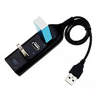 Хаб на 4 порти USB 2.0 розгалужувач HUB Чорний