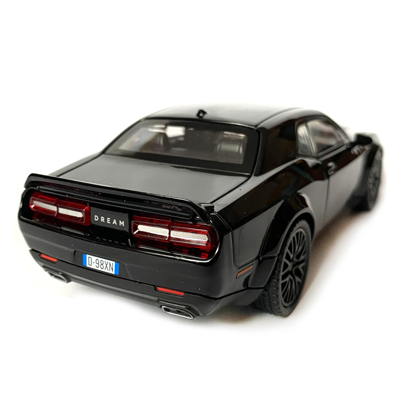 Игрушечная машинка металлическая Dodge Challenger SRT, Додж, черный, звук, свет, инерция, откр двери, - фото 4 - id-p2039442835