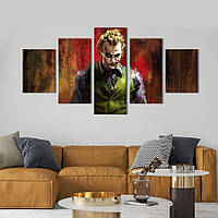 Модульная картина из 5 частей на холсте KIL Art Best Heath Ledger Joker 187x94 см (719-52)