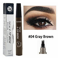 Олівець для брів Tint My 4 з мікроблейдінгом водостійкий рідкий Gray Brown 5 мл Сіро коричневий