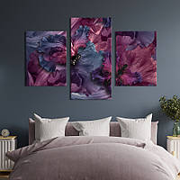 Картина из трех панелей KIL Art триптих Волшебные бабочки на цветах 141x90 см (887-32)