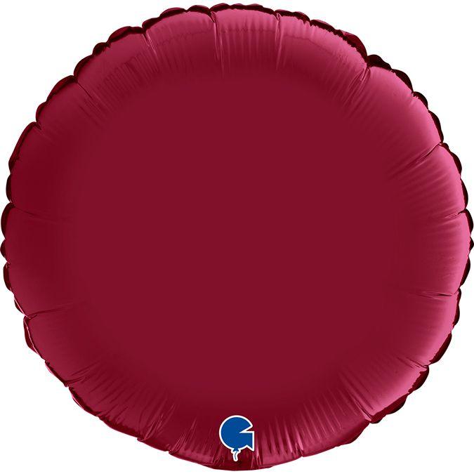 Круг 45 см Satin Cherry сатин вишня фольгований з гелієм Grabo