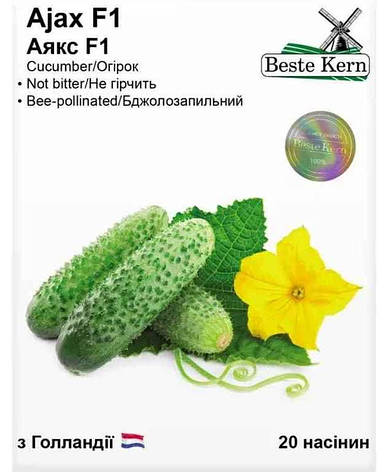 Насіння огірка Аякс F1, Beste Kern, 20 шт, фото 1