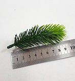 Гілка гірської хвої двоколірна штучна( пластик)зелена, 10*3 см, фото 4
