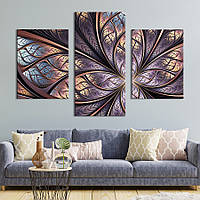 Картина на холсте KIL Art для интерьера в гостиную Необычная металлическая бабочка 141x90 см (14-32)