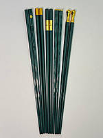 Набор столовых приборов в восточном стиле палочки цвет зеленый золотистый нержавеющая сталь (10 шт)