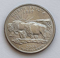 США 25 центов (квотер) 2006, Штаты и территории: Северная Дакота. UNC