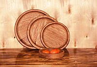 Деревянная тарелка Woodini круглая D 350 мм h 40 мм дуб