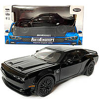 Игрушечная машинка металлическая Dodge Challenger SRT, Додж, черный, звук, свет, инерция, откр двери,