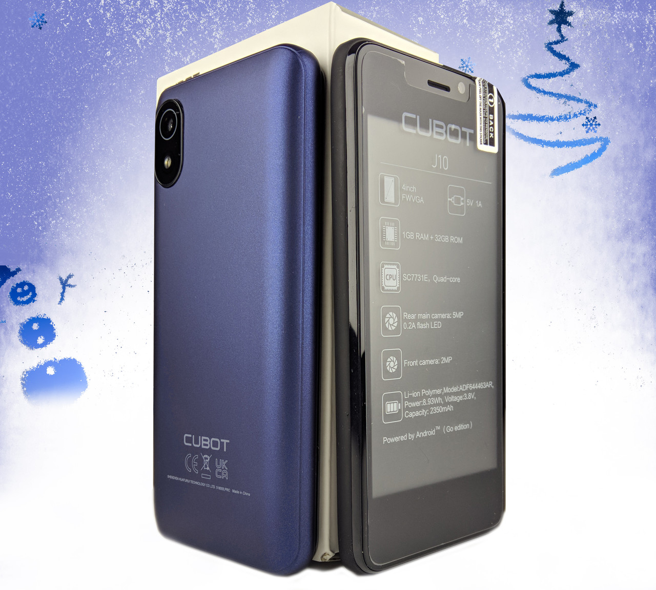 Смартфон Cubot J10 4" | 1/32Gb | Android 11 | 2350 mAh | Чохол blue