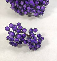 Штучні зацукровані ягоди для декору фіолетові d=1,2 см (1 упаковка - 40 ягідок)