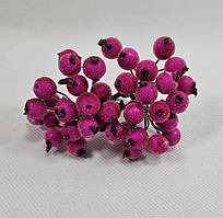 Штучні зацукровані ягоди для декору яскраво-рожеві d=1,2 см (1 паковання — 40 ягід)
