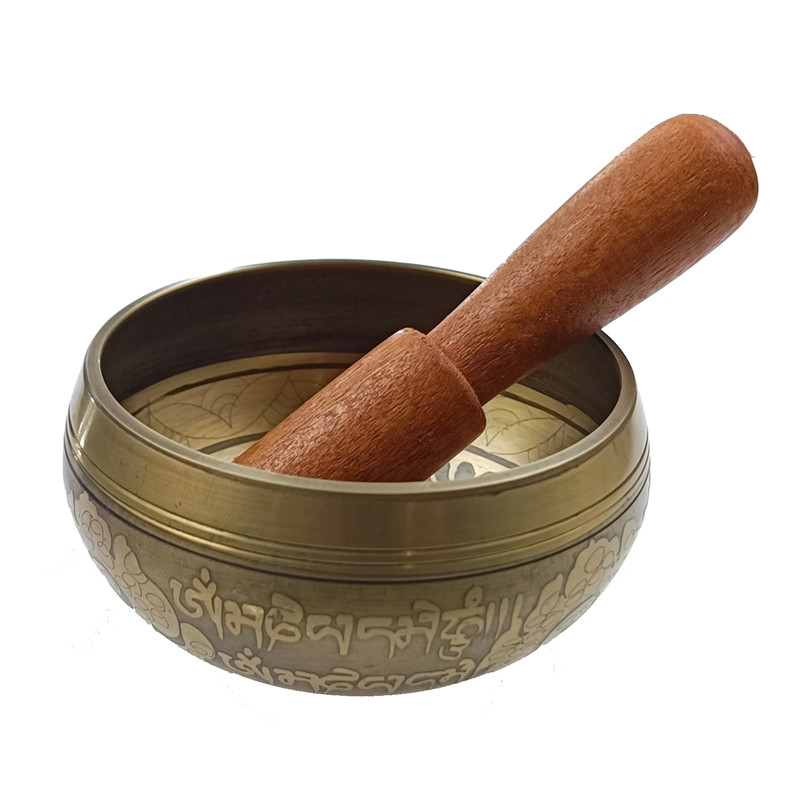 Чашка непальська, що співає, з мантрами 5,5х9,5 см жовта (C5481)