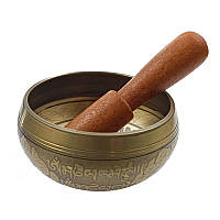 Чашка непальська, що співає, з мантрами 5,5х9,5 см жовта (C5481)