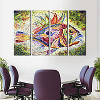 Модульная картина на холсте KIL Art полиптих Огромная яркая рыба 149x93 см (138-41)