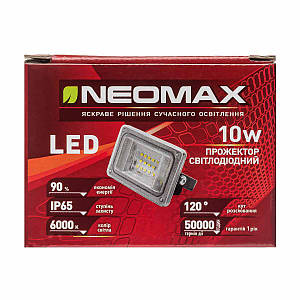 Прожектор світлодіодний NeoMax 10 W LED IP65 6000 K (9 см*6 см)