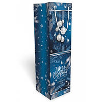 Подарунковий пакет Новорічний для пляшки 37*11*11 см No brand