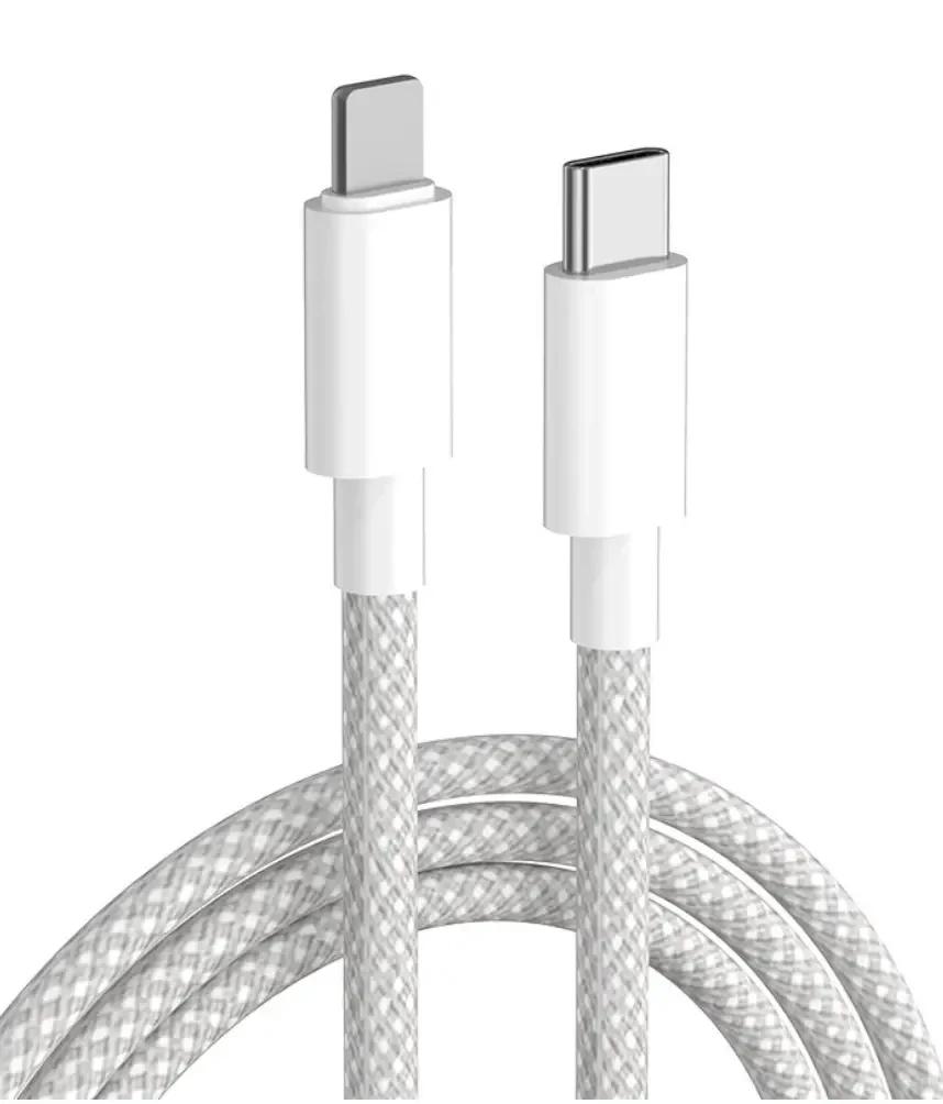 Шнур для айфона Type C Lightning 1 метр у тканинному обплетенні, usb з lightning type з usb кабель для айфона
