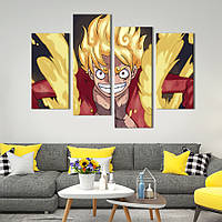 Модульная картина из 4 частей на холсте KIL Art Luffy Gear 5, One Piece's 149x106 см (725-42)