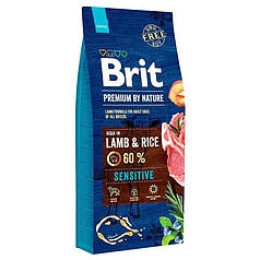 Сухий корм для собак із чутливим травленням Brit Premium Sensitive ягня, 15 кг