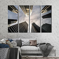 Модульная картина из 4 частей на холсте KIL Art Крыши высоких небоскрёбов 149x93 см (385-41)