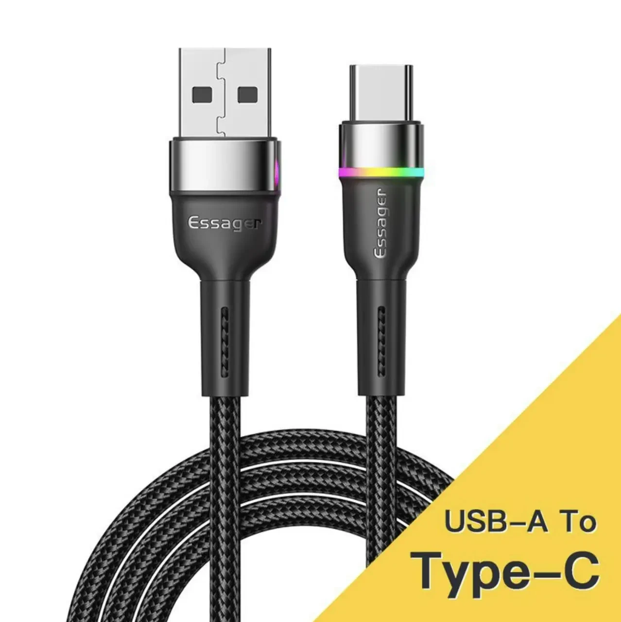 Кабель Type C USB ESSAGER 2 метра зарядка тайп си кабель usb type c шнур тайп си тайп сі usb c кабель