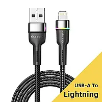 Шнур для айфона тканинний ESSAGER 1 метр USB Lightning кабель для айфона кабель lightning дріт для айфона