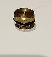 Заглушка латунна 1/4" різь зовнішня з майданчиком