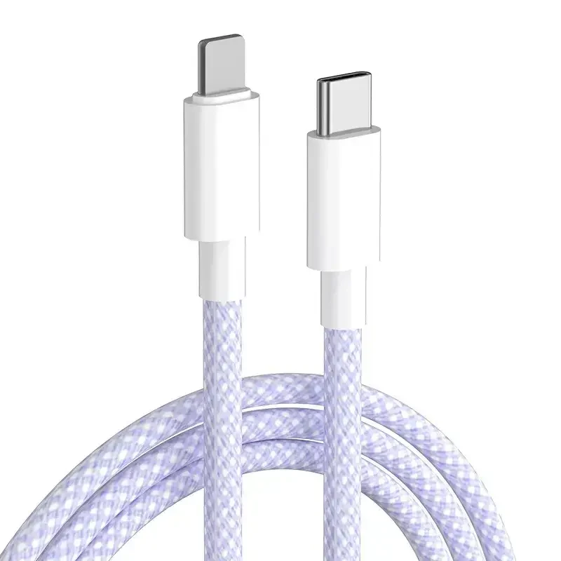 Шнур для айфона Type C Lightning 1 метр у тканинному обплетенні, usb з lightning type з usb кабель для айфона