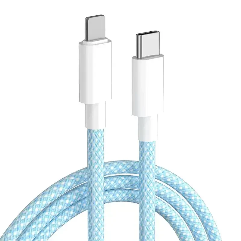 Шнур для айфона Type C Lightning 1 метр у тканинному обплетенні, usb з lightning type з usb кабель для айфона