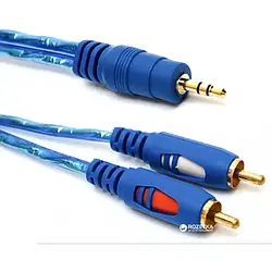 Аудіо-кабель VALUE mini-jack 3.5(тато)2хRCA(тато), 5 м Blue