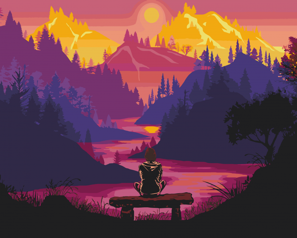 КАРТИНА ЗА НОМЕРАМИ "ГАРМОНІЯ З ПРИРОДОЮ" 40*50 СМ 10537-AC, фото 1