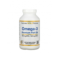 Жирные кислоты California Gold Nutrition Омега-3 рыбий жир премиального качества, Omega-3 Premium Fish Oil 240