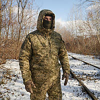 Зимний тактический костюм пиксель Теплый военный костюм пиксель зимняя армейская форма пиксель бушлат и штаны