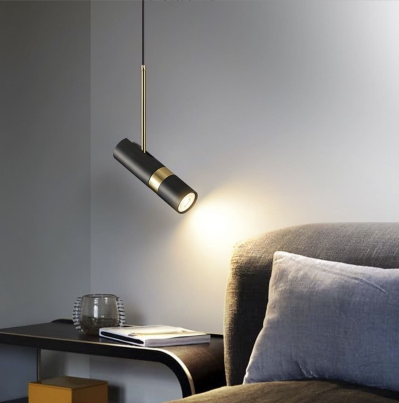 Підвісний світильник чорний з поворотним механізмом, фото 1